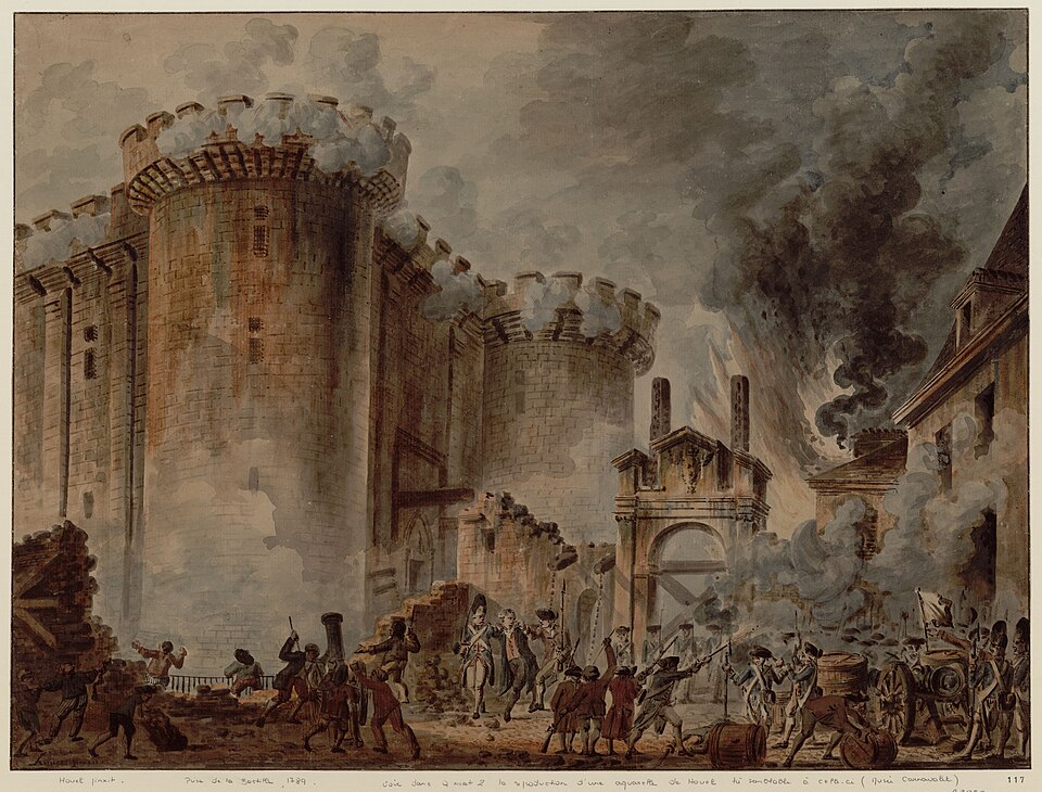 Toma de la Bastilla, símbolo de la revolución francesa, cuna de las creencias de la ideología burguesa